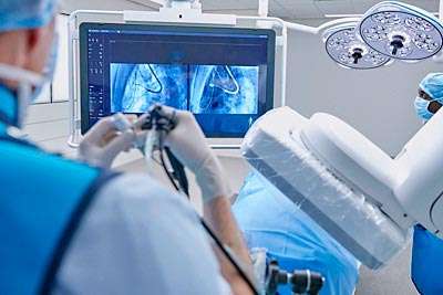médico tratando cáncer de pulmón con Azurion Lung de Philips