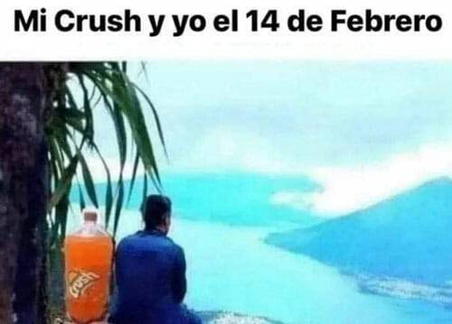 meme mi crush y yo el 14 de febrero