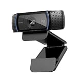 Logitech C920 HD Pro Webcam con Tapa de privacidad, FULL HD 1080p/30 fps, Sonido Estéreo, Corrección de Iluminación HD, Hangouts/FaceTime, Gaming, PC/Mac/Android/Chromebook - Negra