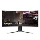 Alienware New Curved 34 Inch WQHD 3440 X 1440 120Hz, NVIDIA G-Sync, IPS LED Edgelight, Monitor - Lunar Light, AW3420DW, Blanco/Negro